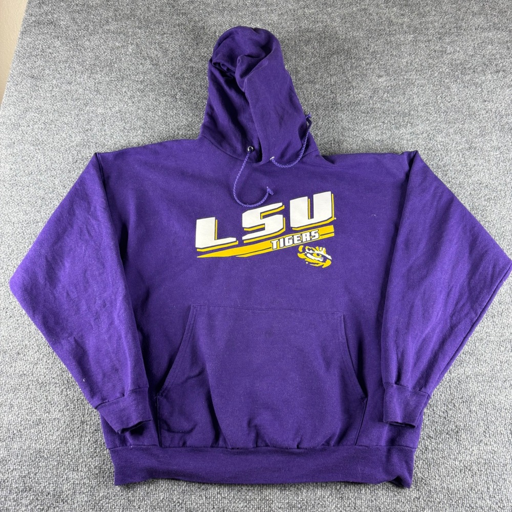Hanes LSU Tigers Hoodie Mens 2XL Purple NCAA College Sweatshirt